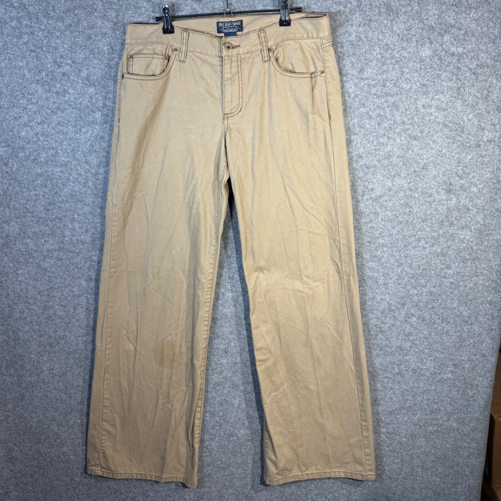 Polo Jeans Company Ralph Lauren Khaki Cotton Blend‎ Mens Pants Size 10x32